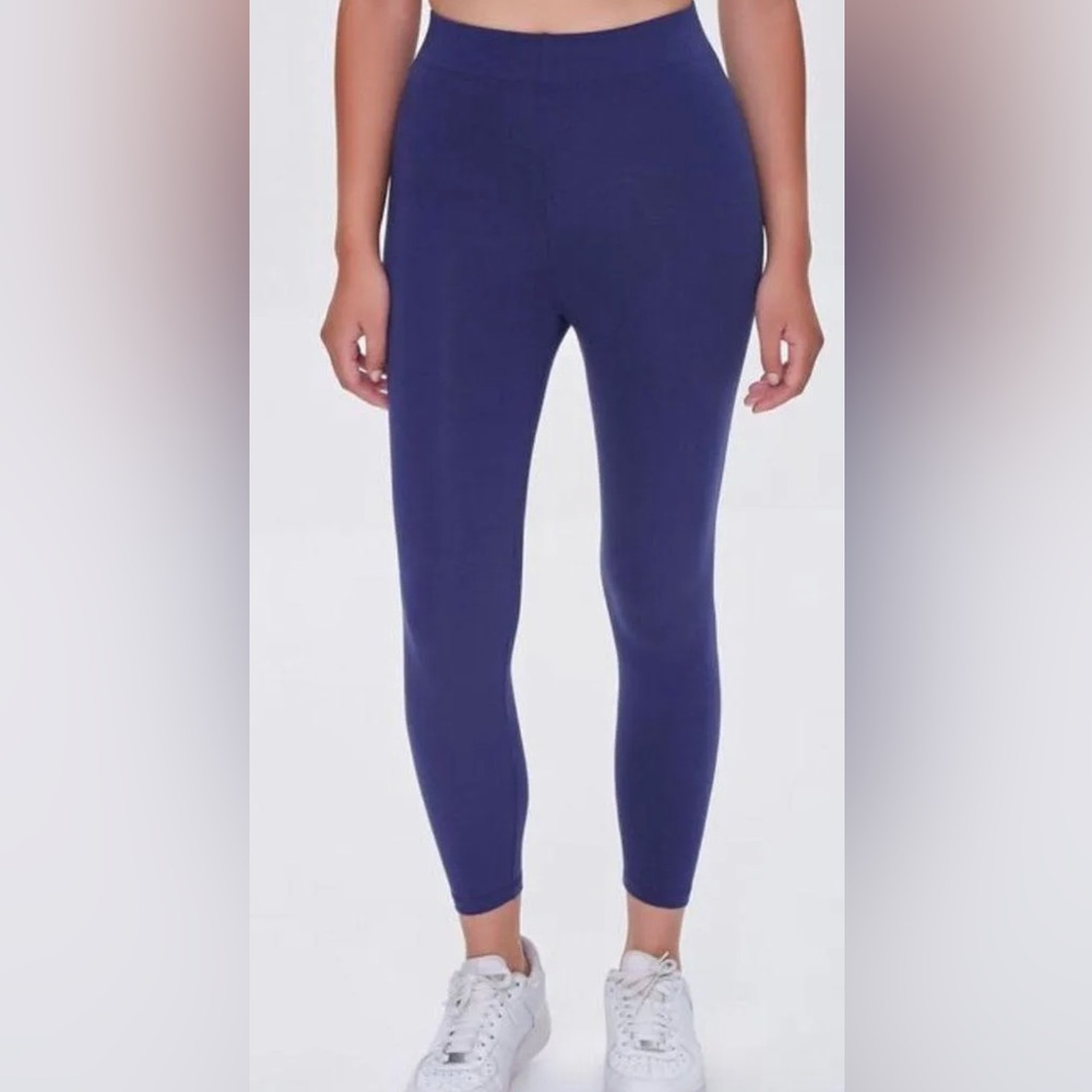 Forever 21 Women's Navy Basic Full Length Leggings Size Small